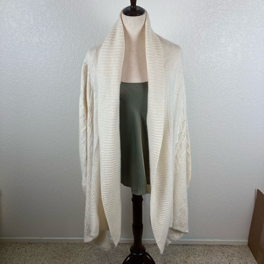 Jones New York Signature women’s 1X angora blend cream knit cardigan sweater NEW